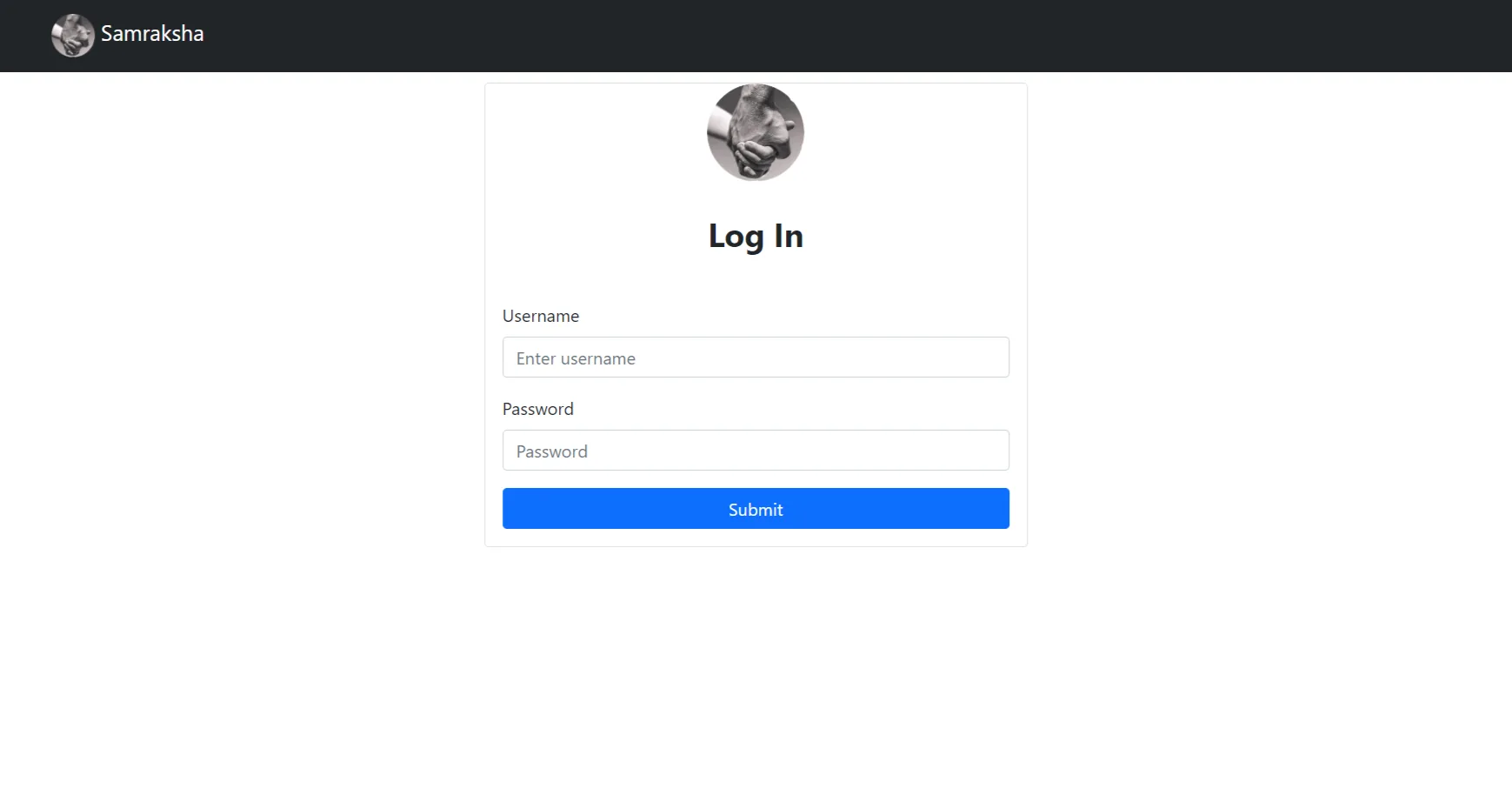Samraksha management login page
